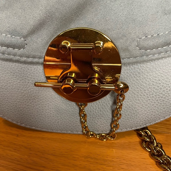 Blue suede & faux leather crossbody - Picture 5 of 6